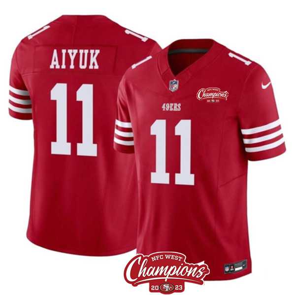 Men & Women & Youth San Francisco 49ers #11 Brandon Aiyuk Red 2023 F.U.S.E. NFC West Champions Patch Stitched Jersey->philadelphia eagles->NFL Jersey
